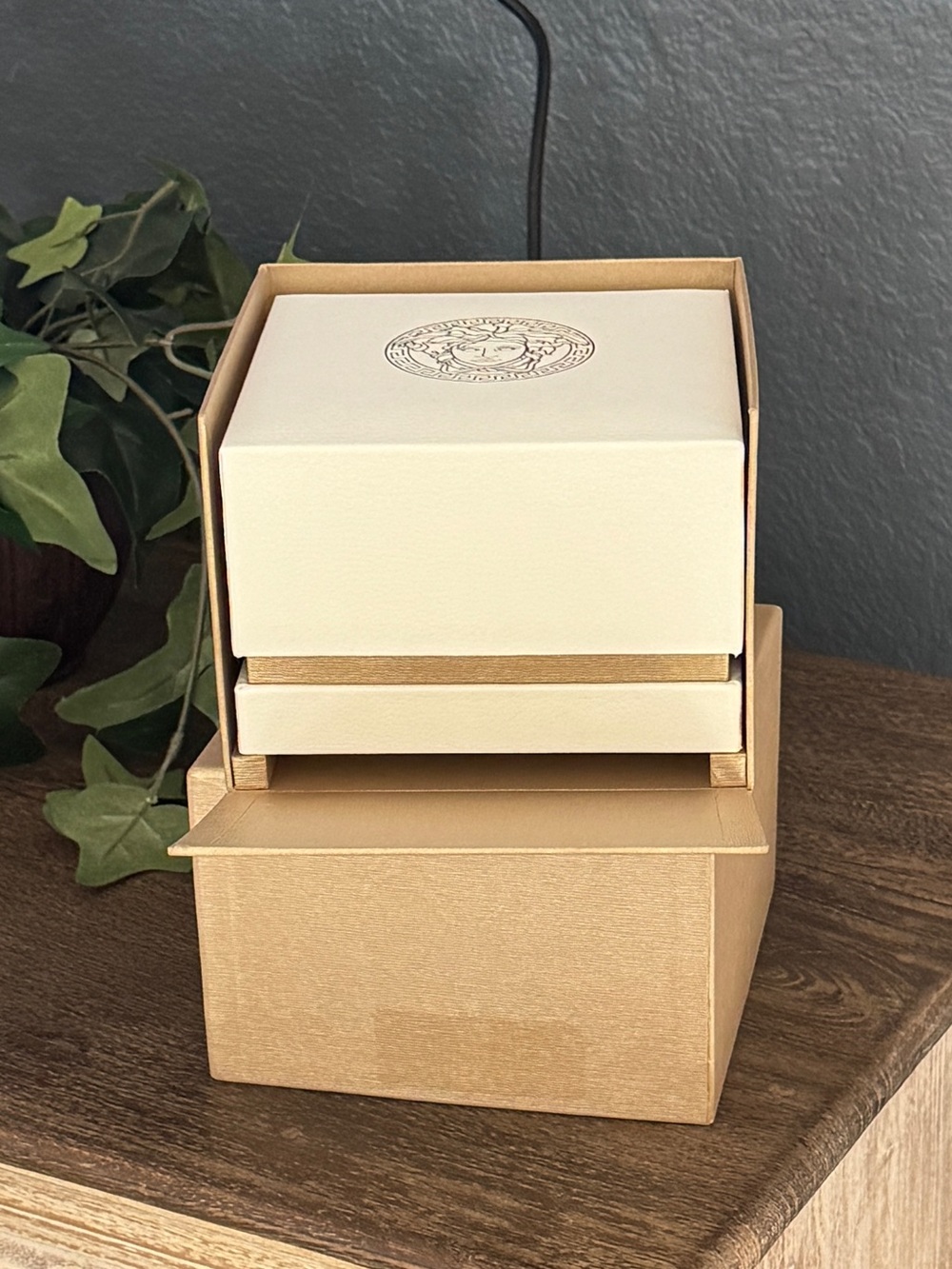 VERSACE Metallic Gold Logo Presentation Box